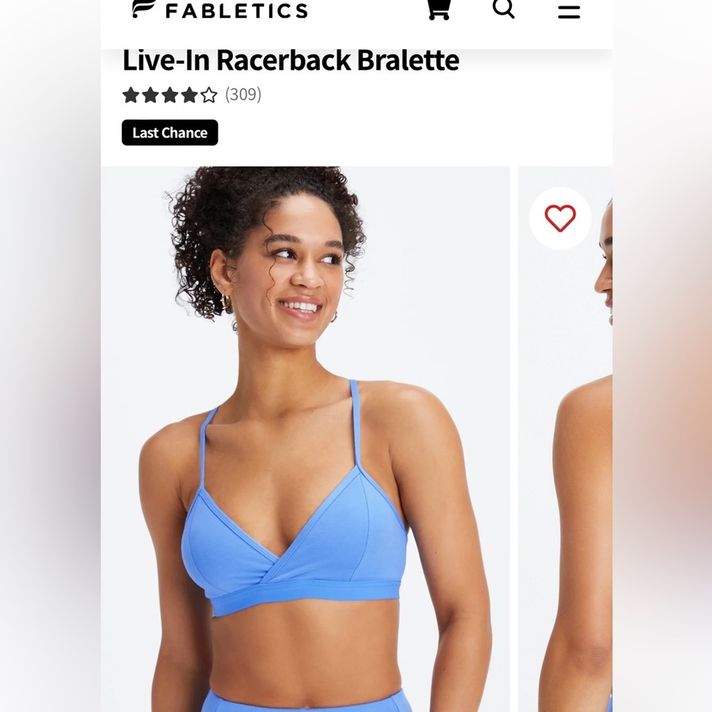 Fabletics Live-In Racerback Bralette cornflower large